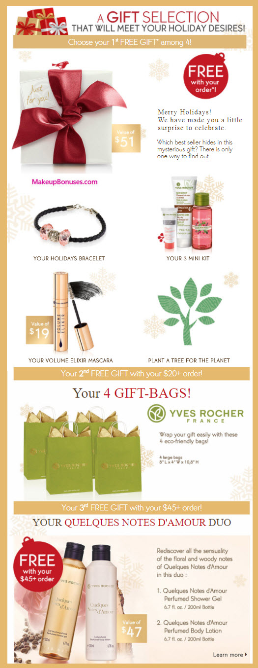 Receive a free 3-pc gift with your $10 Yves Rocher purchase