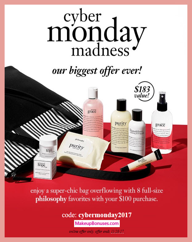 Receive a free 8-pc gift with your $100 philosophy purchase