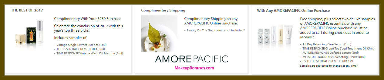 Receive a free 3-pc gift with your $250 AMOREPACIFIC purchase