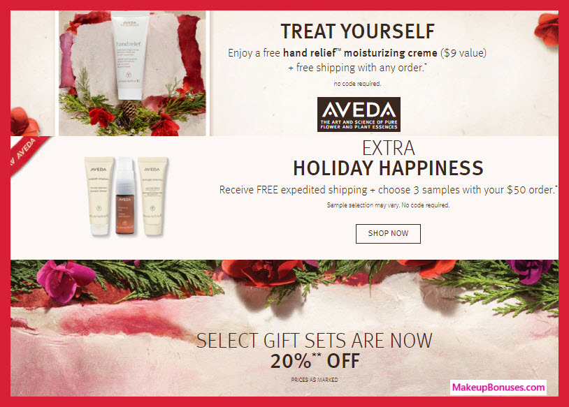 Receive a free 4-pc gift with your $50 Aveda purchase