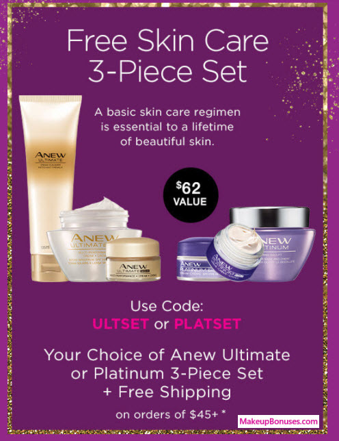 Receive a free 3-pc gift with your $45 Avon purchase