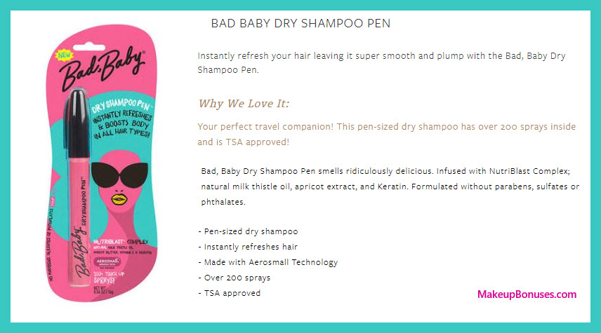 Bad, Baby Dry Shampoo Pen - MakeupBonuses.com