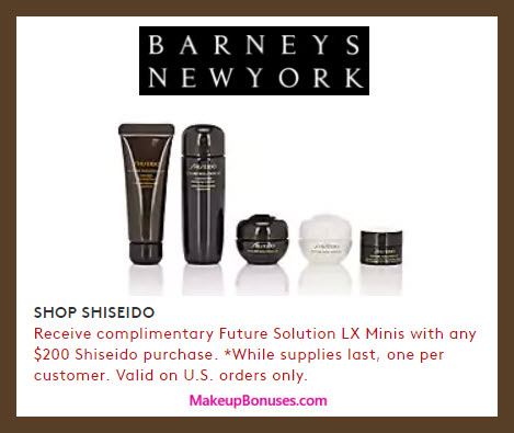 Receive a free 5-pc gift with your $200 Shiseido purchase