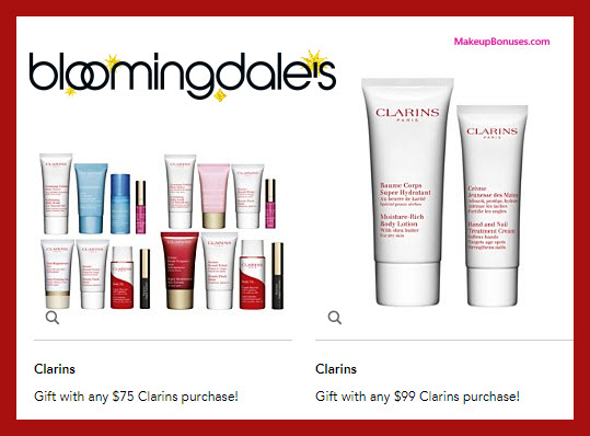 Receive a free 5-pc gift with your $99 Clarins purchase