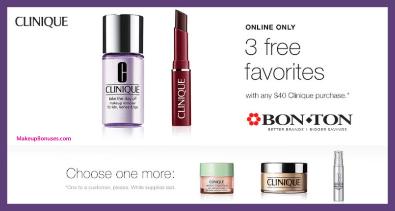 Receive a free 3-pc gift with your $40 Clinique purchase