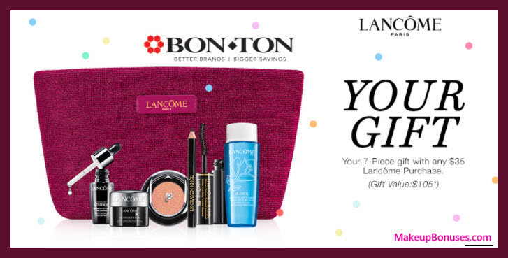 Receive a free 7-pc gift with your $35 Lancôme purchase