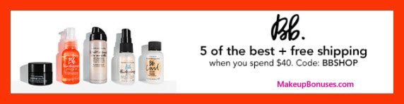 Receive a free 5-pc gift with your $40 Bumble and bumble purchase
