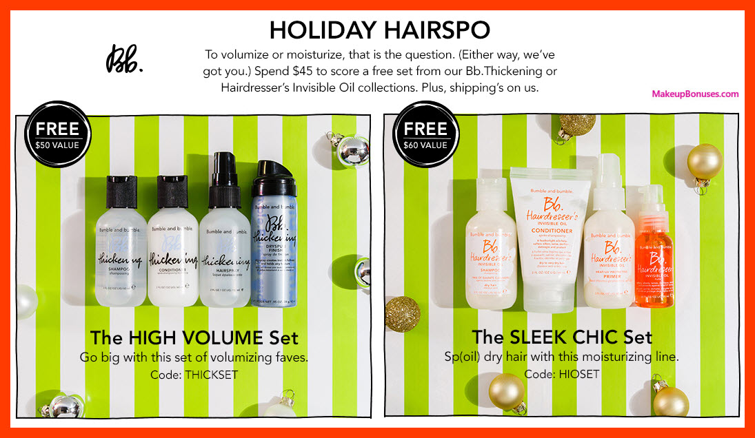 Receive a free 4-pc gift with your $45 Bumble and bumble purchase