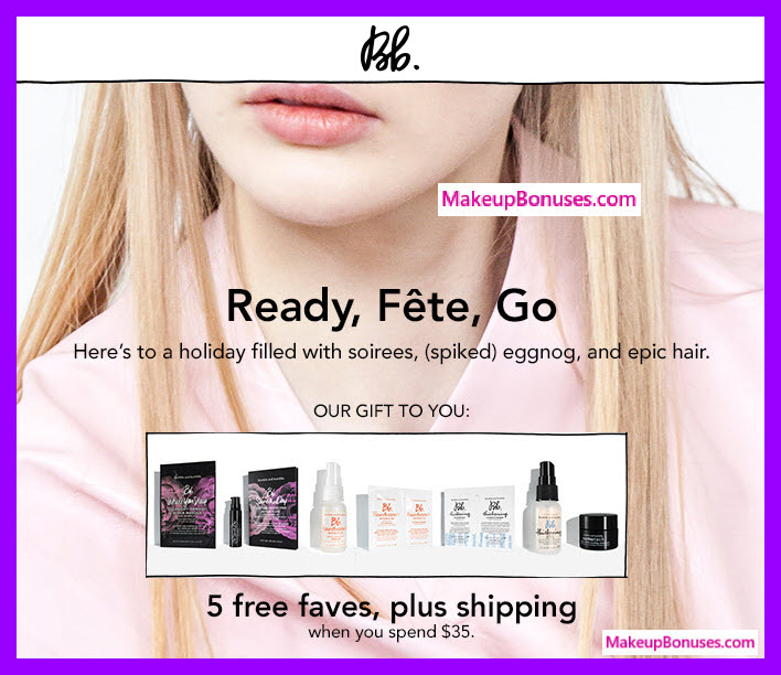 Receive a free 5-pc gift with $35 Bumble and bumble purchase