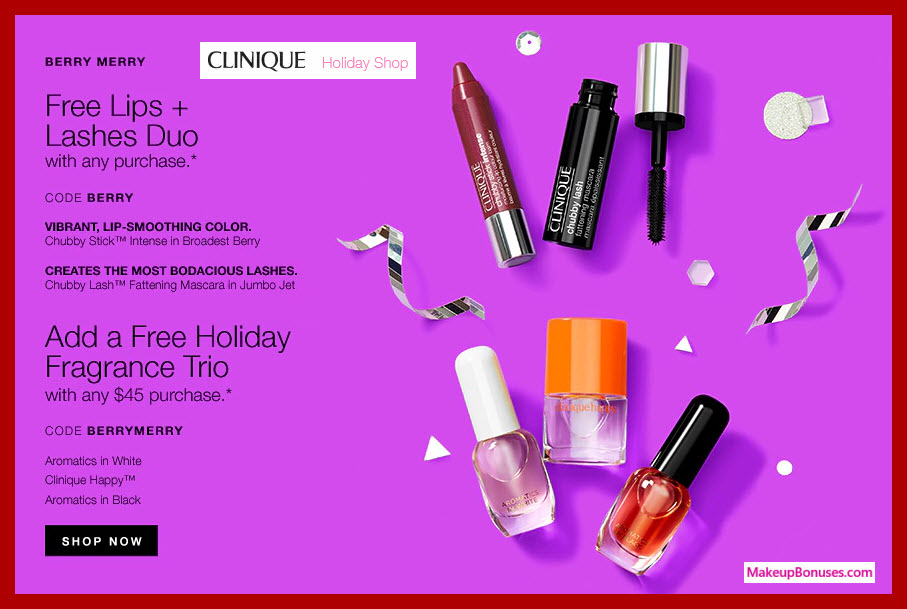 Receive a free 5-pc gift with your $45 Clinique purchase