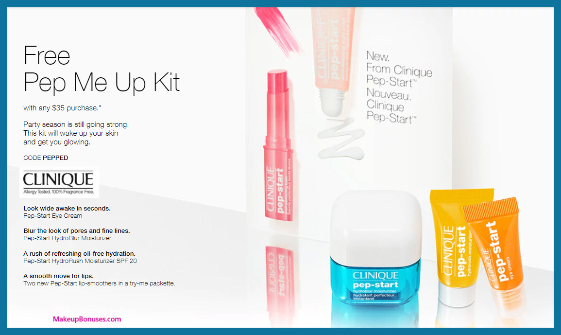 Receive a free 4-pc gift with $35 Clinique purchase