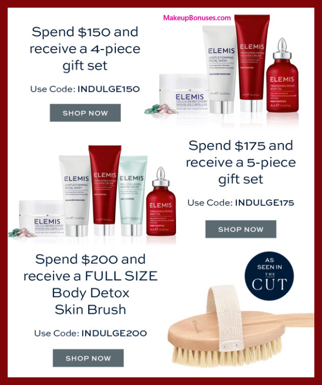 Receive a free 5-pc gift with your $175 Elemis purchase