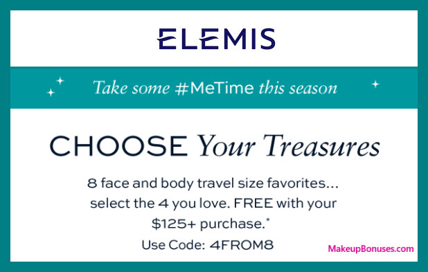 Receive your choice of 4-pc gift with your $125 Elemis purchase