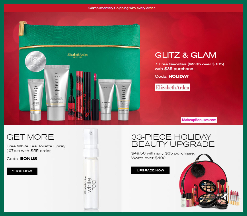 Elizabeth Arden Free Gifts with Purchase Makeup Bonuses