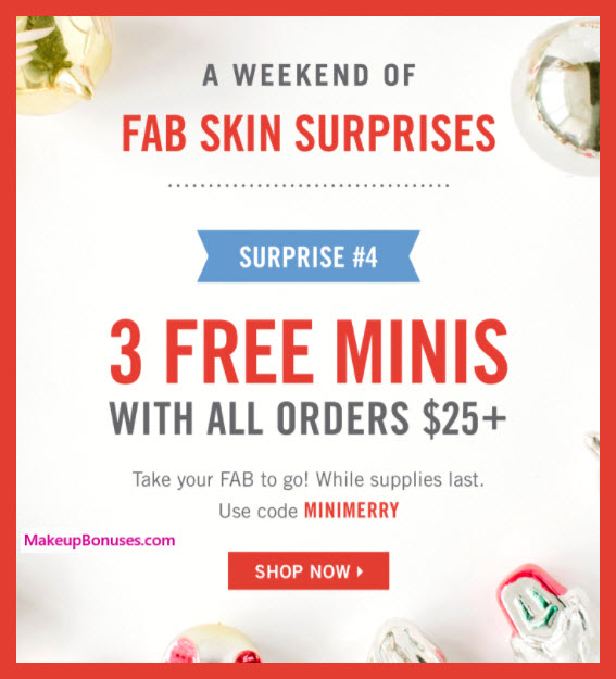 Receive a free 3-pc gift with your $25 First Aid Beauty purchase