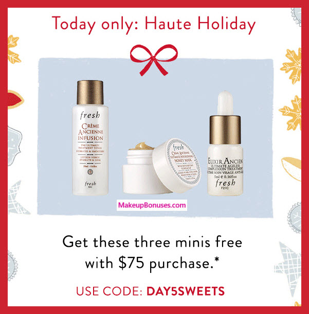 Receive a free 3-pc gift with your $75 Fresh purchase