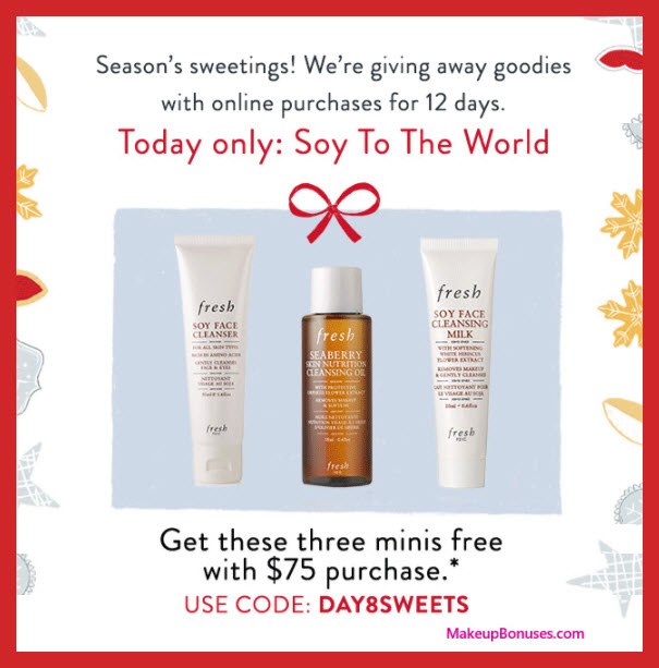 Receive a free 3-pc gift with your $75 Fresh purchase