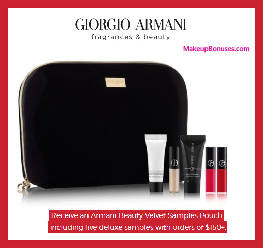 Receive a free 6-pc gift with your $150 Giorgio Armani purchase