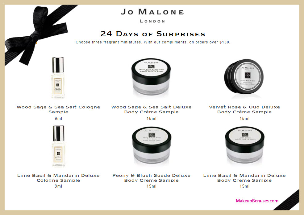 Receive your choice of 3-pc gift with your $130 Jo Malone purchase