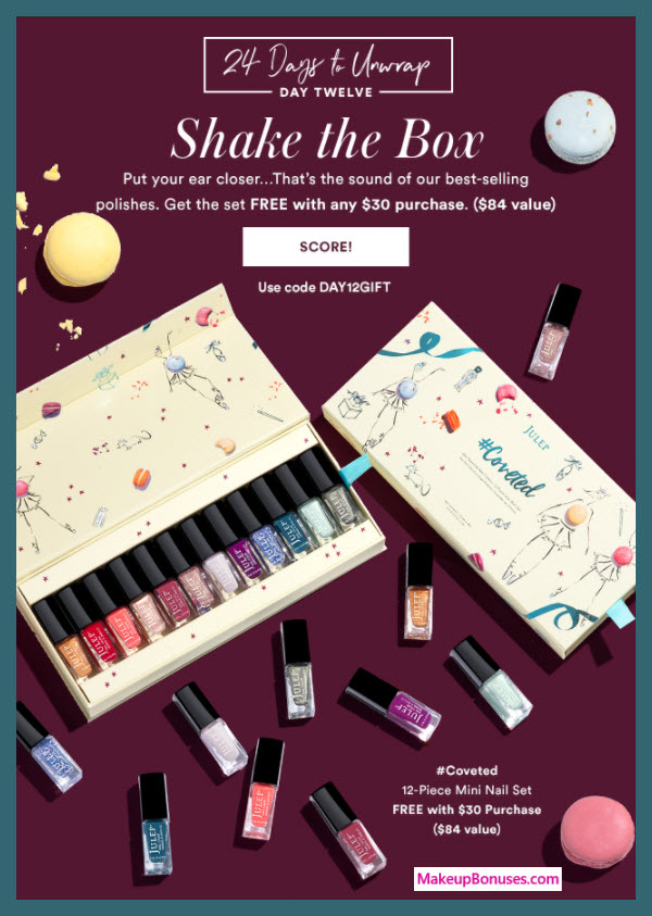 Receive a free 12-pc gift with your $30 Julep purchase