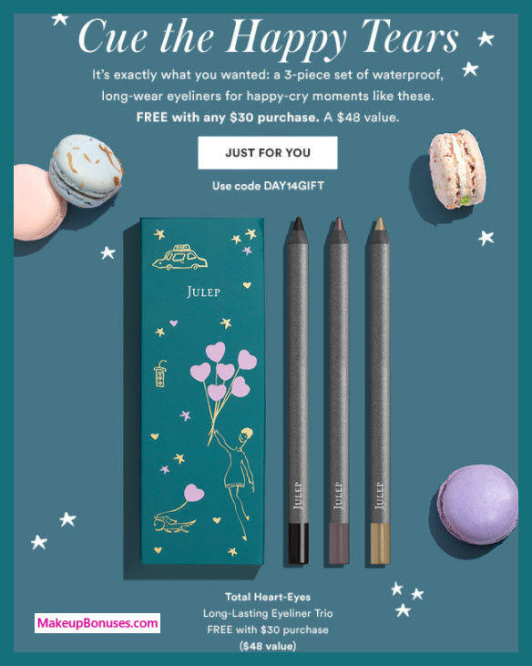 Receive a free 3-pc gift with your $30 Julep purchase