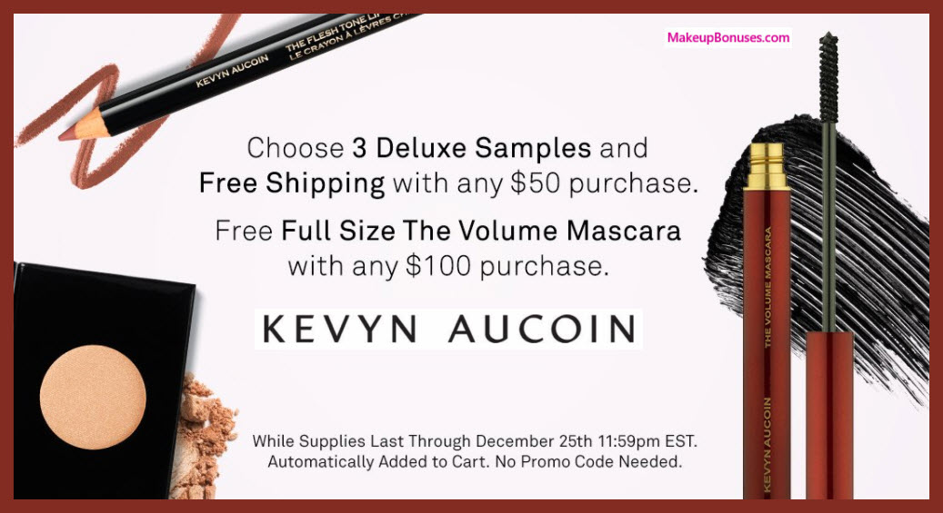 Receive your choice of 3-pc gift with your $50 Kevyn Aucoin purchase