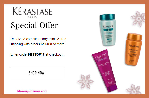 Receive a free 3-pc gift with $100 Kérastase purchase