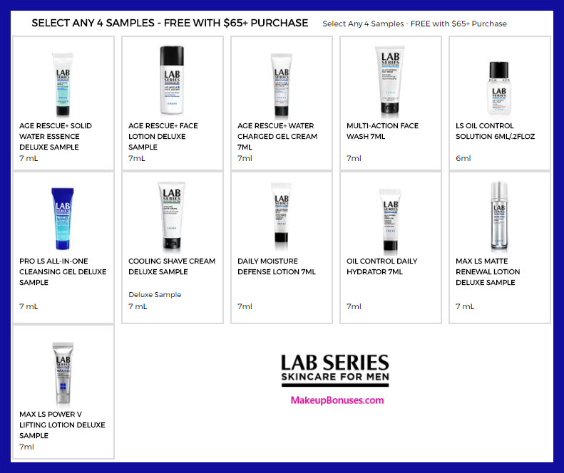 Receive your choice of 4-pc gift with your $65 LAB SERIES purchase