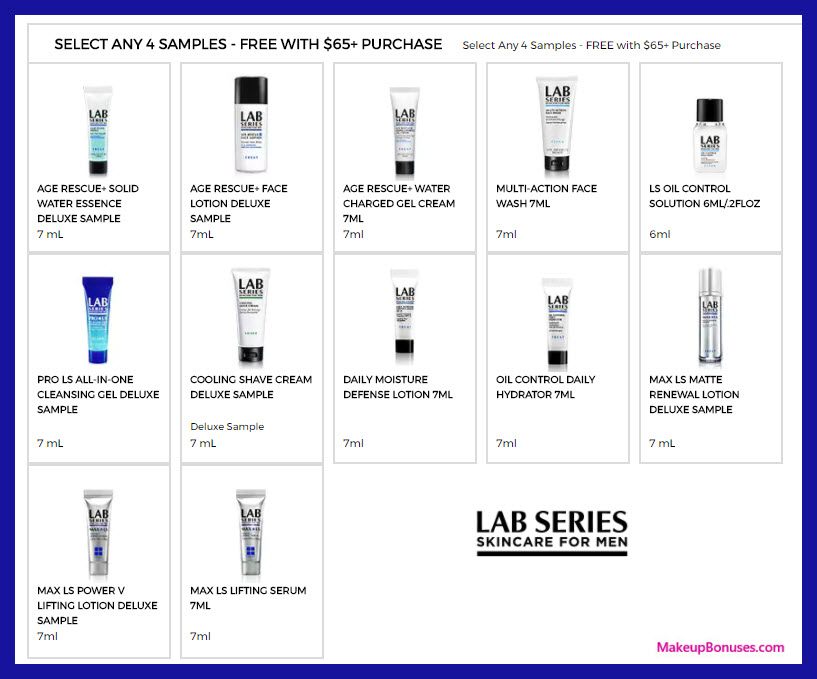 Receive your choice of 4-pc gift with $65 LAB SERIES purchase