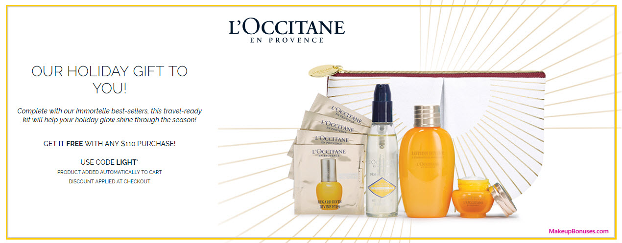 Receive a free 8-pc gift with your $110 L'Occitane purchase