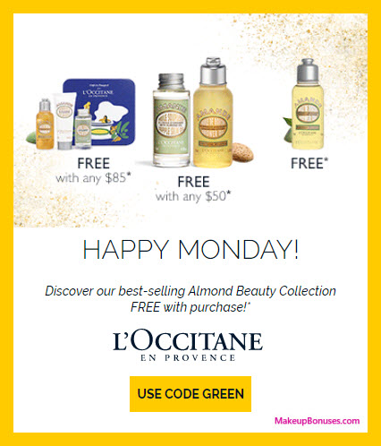 Receive a free 4-pc gift with your $85 L'Occitane purchase