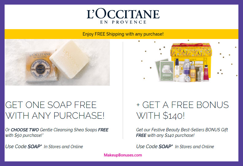 Receive a free 8-pc gift with your $140 L'Occitane purchase