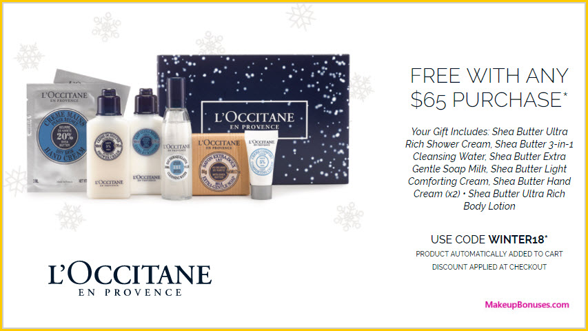 Receive a free 7-pc gift with $65 L'Occitane purchase