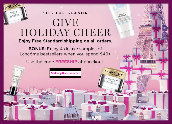 Receive a free 4-pc gift with your $49 Lancôme purchase