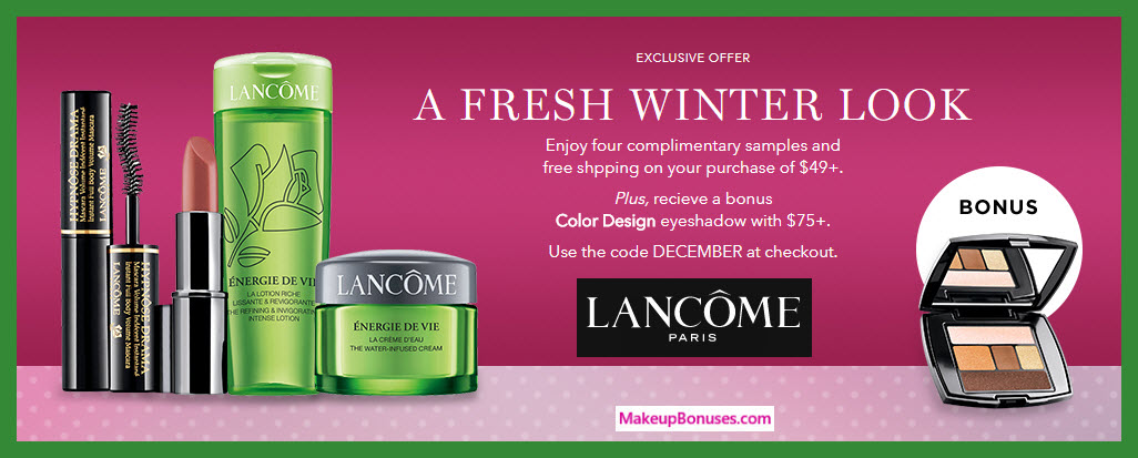 Receive a free 5-pc gift with your $75 Lancôme purchase