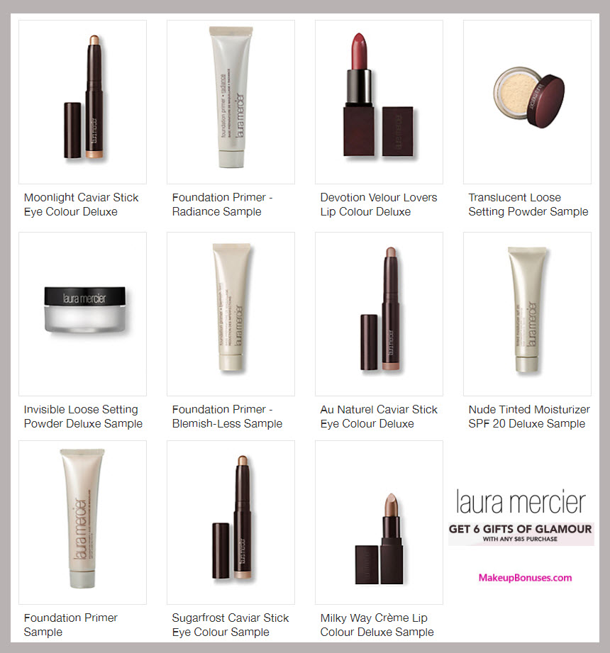 Receive a free 6-pc gift with your $85 Laura Mercier purchase