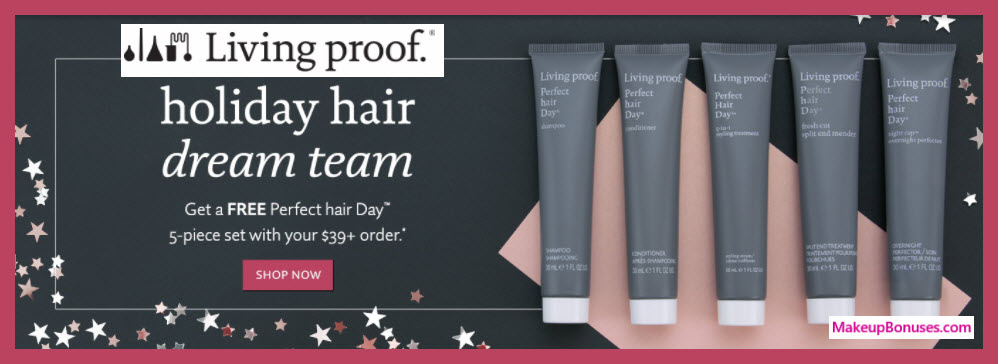 Receive a free 5-pc gift with your $39 Living Proof purchase