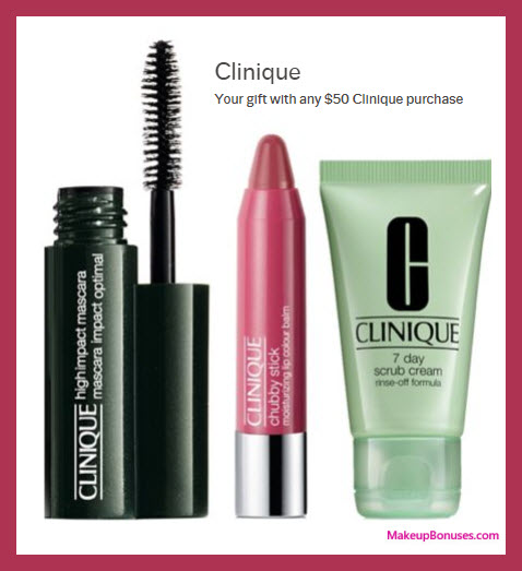 Receive a free 3-pc gift with $50 Clinique purchase