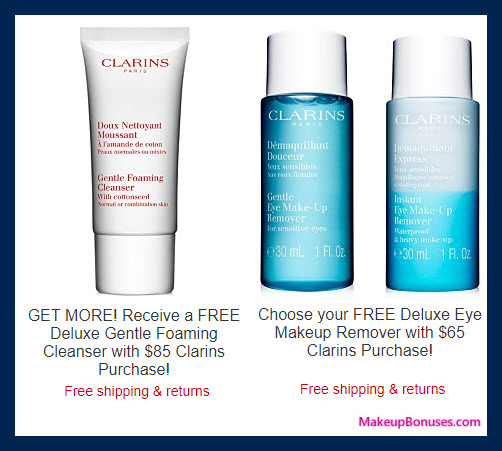 Receive a free 2-pc gift with your $85 Clarins purchase