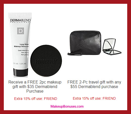 Receive a free 4-pc gift with your $55 Dermablend purchase
