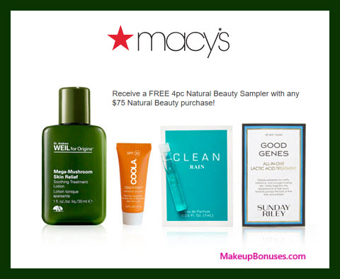 Receive a free 4-pc gift with $75 Natural Beauty purchase