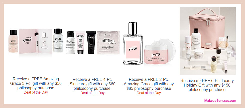 Receive a free 3-pc gift with your $50 philosophy purchase