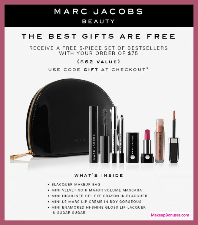 Receive a free 5-pc gift with your $75 Marc Jacobs Beauty purchase