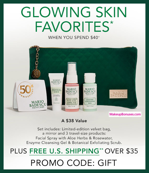 Receive a free 5-pc gift with your $40 Mario Badescu purchase