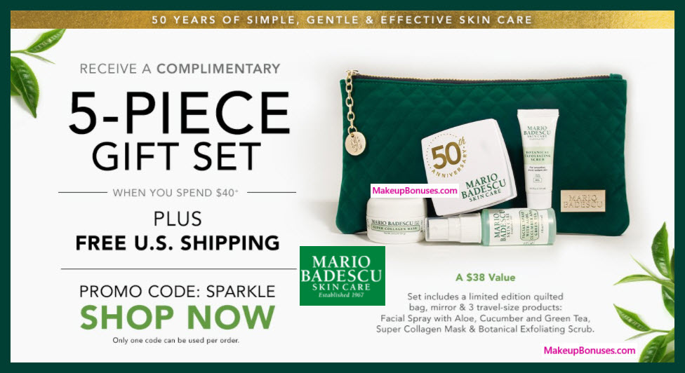 Receive a free 5-pc gift with $40 Mario Badescu purchase