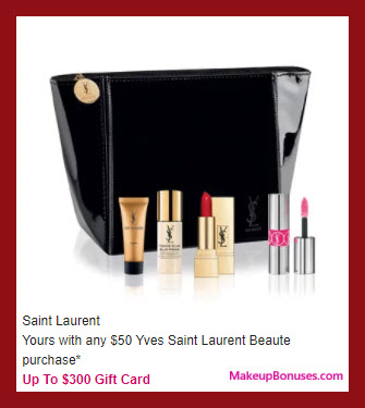 Receive a free 5-pc gift with your $50 Yves Saint Laurent purchase
