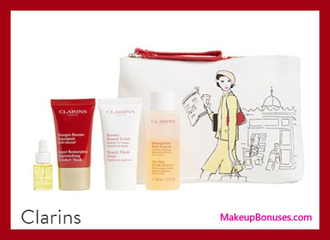 Receive a free 5-pc gift with your $45 Clarins purchase