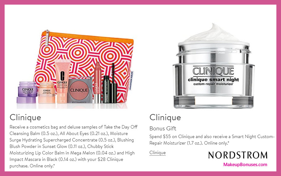 Receive a free 6-pc gift with $28 Clinique purchase