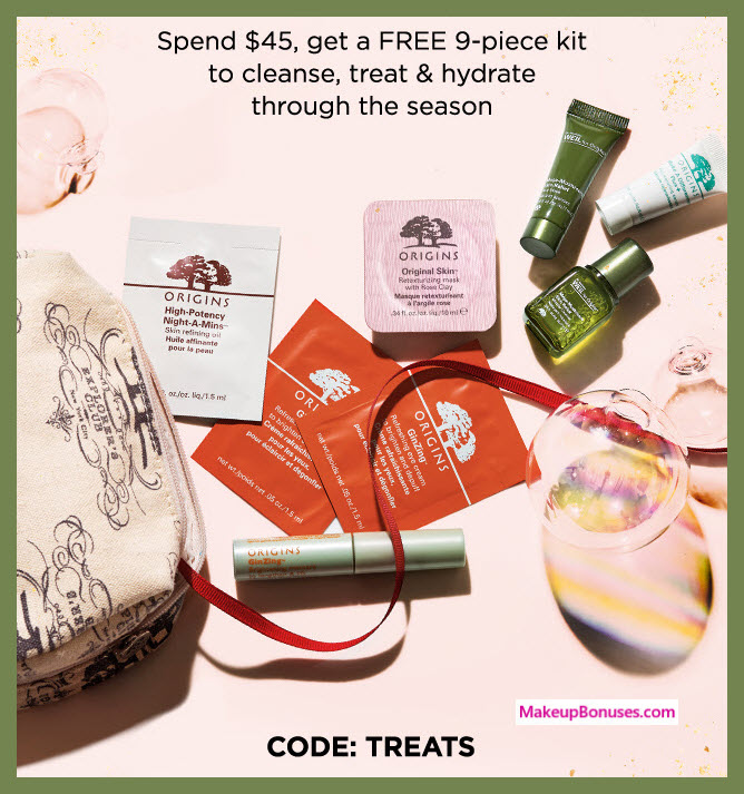 Receive a free 9-pc gift with your $45 Origins purchase
