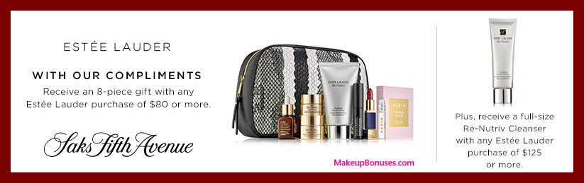 Receive a free 8-pc gift with your $80 Estée Lauder purchase
